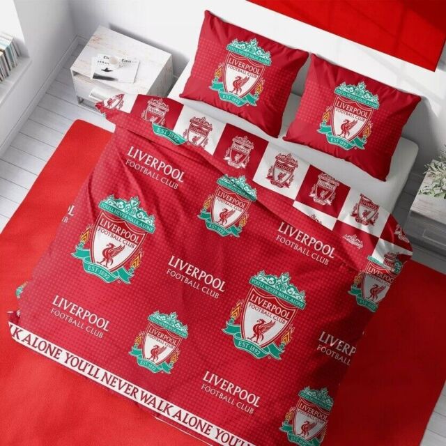 Liverpool Crest Double Duvet Set Reversible Ynwa Football Bedding