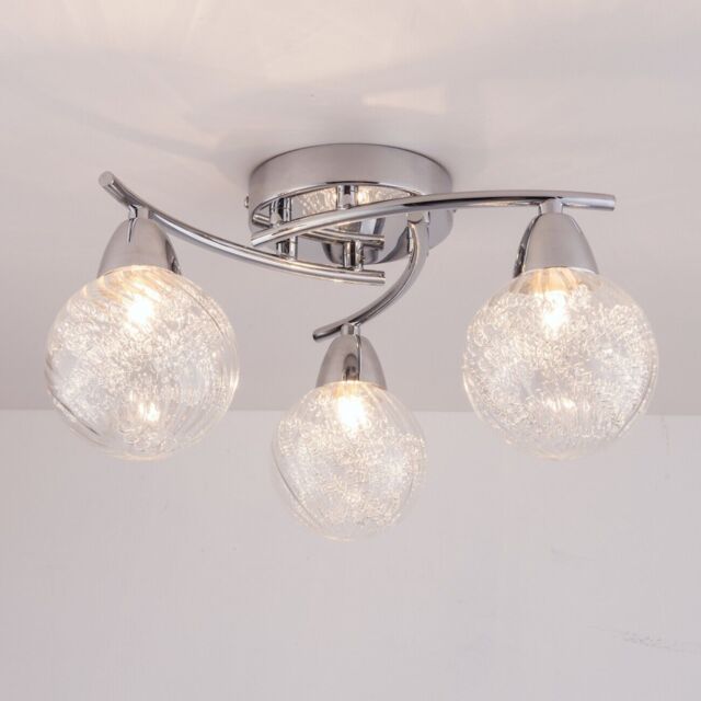 Modern Semi-flush Ceiling Light, 3x4 Watts, Warm White 3000k, Led