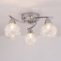 Modern Semi-flush Ceiling Light, 3x4 Watts, Warm White 3000k, Led
