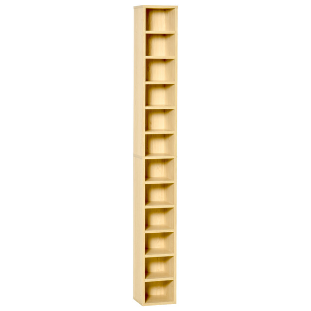 Cd Storage Tower Pine Wood Colour Mdf & Particleboard 12-tier(204cd)