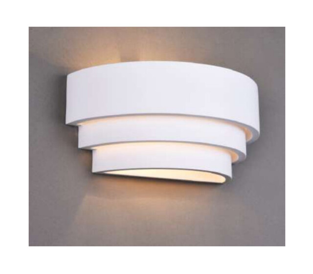 Bravo Rounded White Paintable Plaster Wall Washer Light Ceramic