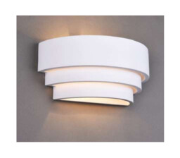 Bravo Rounded White Paintable Plaster Wall Washer Light Ceramic