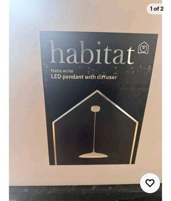 Habitat Matt White Led Pendant With Diffuser 9518971