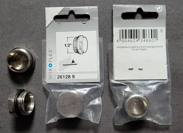Wiroflex 26128 Chrome Self-sealing 1/2 Inch Plug Stopper Brass Insert