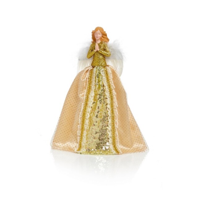 Premier 28cm Gold Tree Top Angel Christmas Decoration