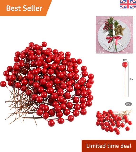 150 Vibrant Artificial Holly Berries For Elegant Christmas Decorations