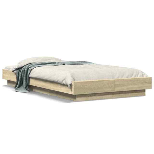 Bed Frame Sonoma Oak 90x190 Cm Single Engineered Wood Vidaxl