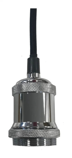 Ceiling Light Silver Cable Set Pendant Chrome Black 60w Max Es E27