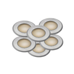 Set Of 6 Led Ground Level Spotlight Une 6-kit Recessed Outdoor Ligths
