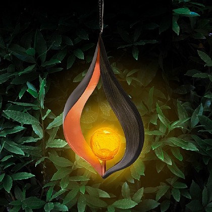 Solar Flame Hanging Light Led Outdoor Garden Lantern Waterproof Decor
