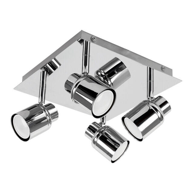Ceiling Light Fitting Spotlight Chrome Adjustable Bathroom Light 4 Way