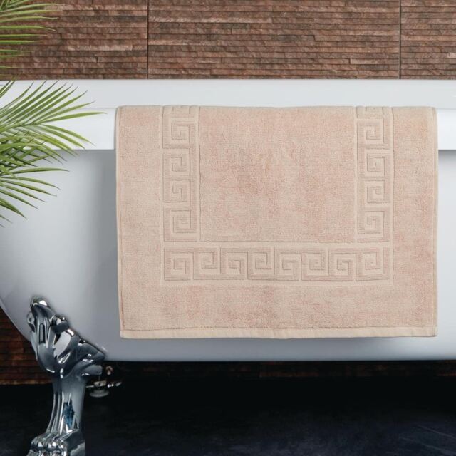 Mitre Essentials Nova Bath Mat In Beige - 100% Cotton - Soft - 50 X 80