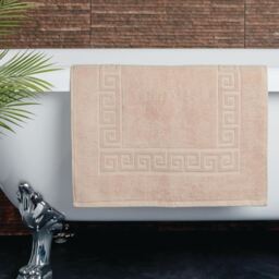 Mitre Essentials Nova Bath Mat In Beige - 100% Cotton - Soft - 50 X 80