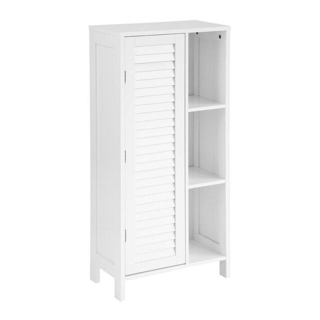 Sobuy Tall Bathroom Storage Cabinet With 3 Shelves And 2