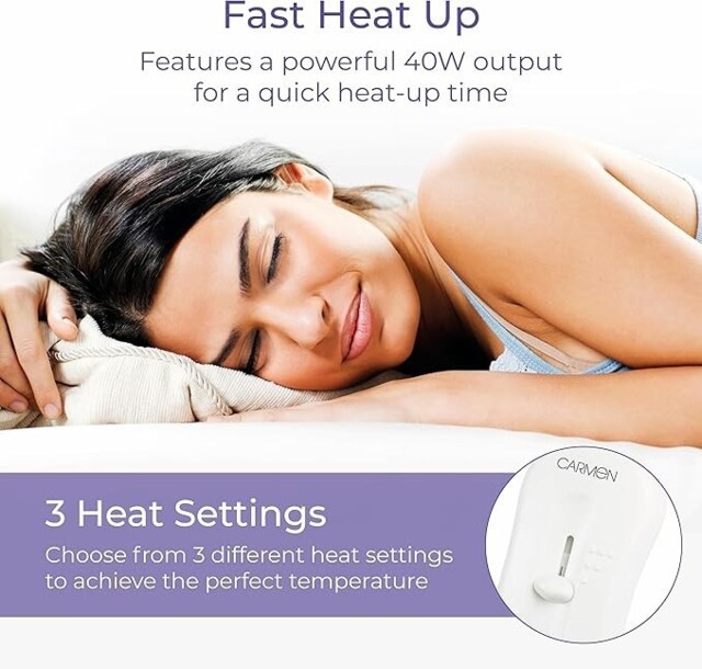 Carmen Electric Blanket Single C81192 Single Heated Under Blanket ,