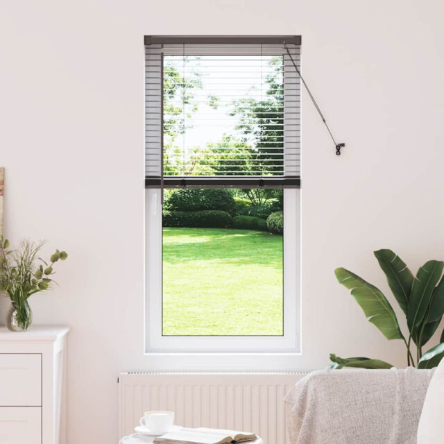 Venetian Blinds Black 130 X 60 Cm Aluminium Adjustable Inside Mount Uv