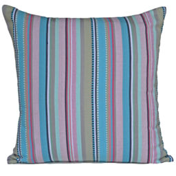 "100% Cotton Cushion Cover Sofa Pillow Blue Stripe Pink 50cm 20"""