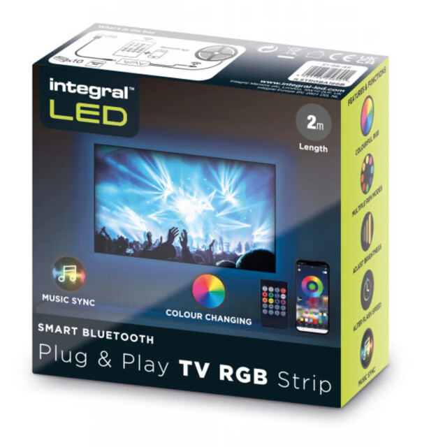 Led Tape Tv Kit Bluetooth Music Sync Ip20 Rgb 10mm X 2m Smart Integral