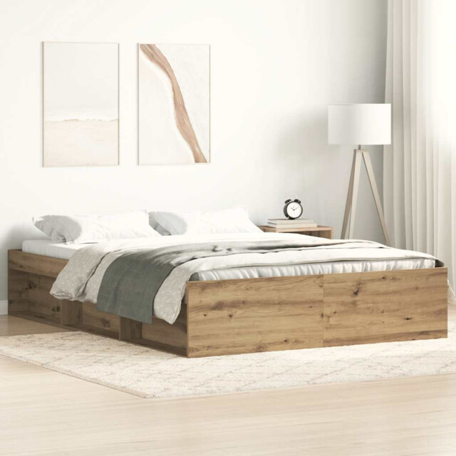 Bed Frame Artisan Oak Small Single 75x190cm 6-compartment Plywood