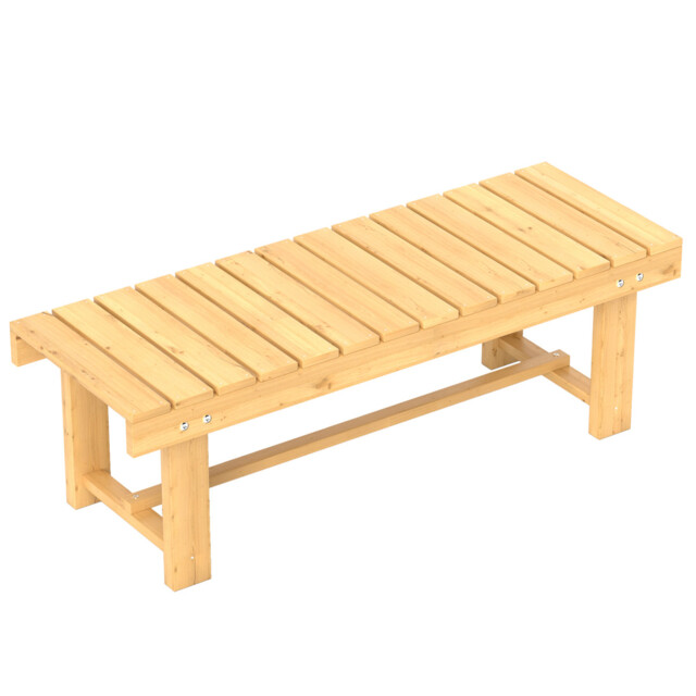 2 Seater Wooden Garden Bench Fir Wood Outdoor Patio Park Seat Natural