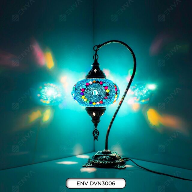 Turkish Table Lamp Moroccan Colourful Glass Handmade Mosaic Lamp -