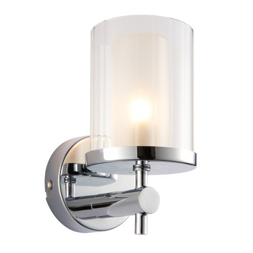 Bathroom Light Silver Britton Wall Ip44 Chrome Endon 51885