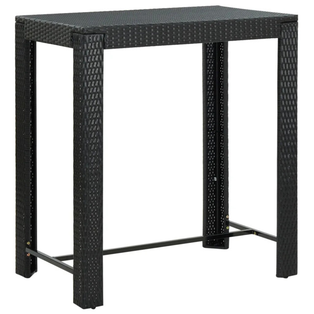 Garden Bar Table Black 100x60.5x110.5 Cm Poly Rattan Vidaxl