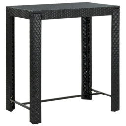 Garden Bar Table Black 100x60.5x110.5 Cm Poly Rattan Vidaxl