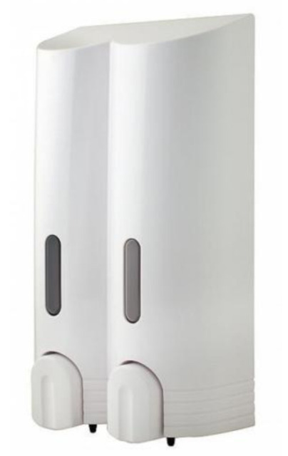 Euroshowers White Double Wall Mounted Soap / Shower Gel / Shampoo