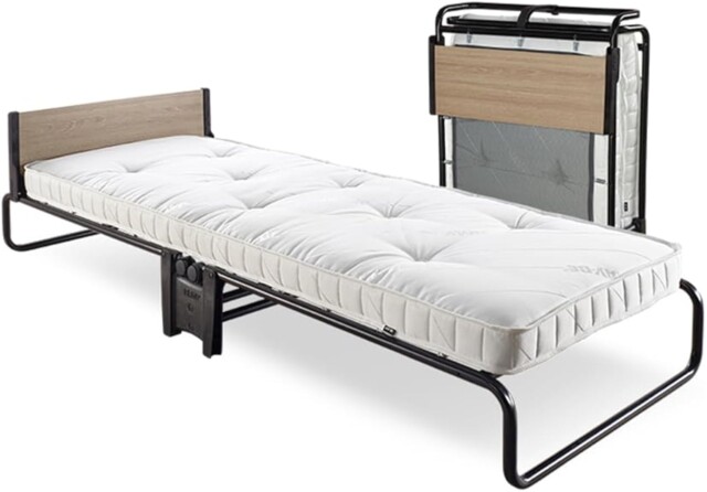 Single Folding Bed With Mattress Headboard 360 Castors Compact Space