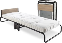 Single Folding Bed With Mattress Headboard 360 Castors Compact Space