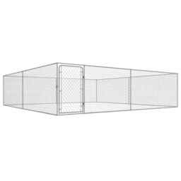 Outdoor Dog Kennel Galvanised Steel 4x4x1 M Vidaxl