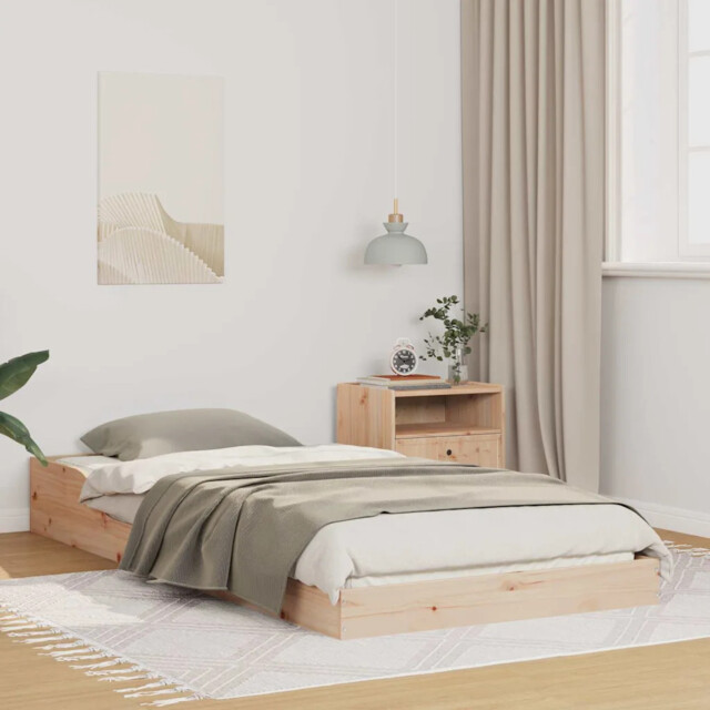 Bed Frame Brown Solid Pine Wood Vidaxl