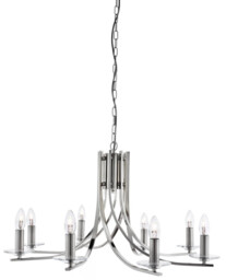 Ceiling Light Silver Ascona 8 Satin Searchlight 4168-8ss