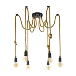Vintage Rustic Chandelier Rope 6 Lights Gl0494