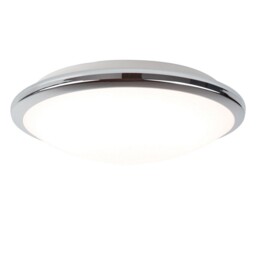 Chrome Led Flush Ceiling Light Fitting Frosted Glass Shade Home Office