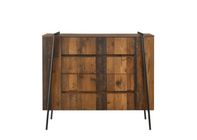 Rustic Oak Bedroom Furniture Set Wardrobe 4 Drawer Chest Lamp Table