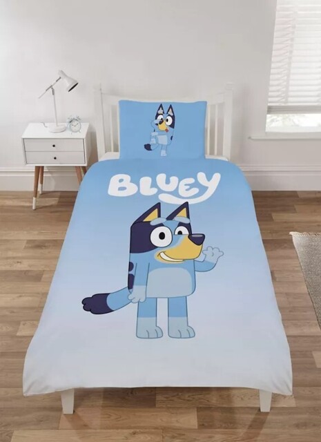 Bluey Single Duvet Set Reversible Bedding Featuring Bluey Wave