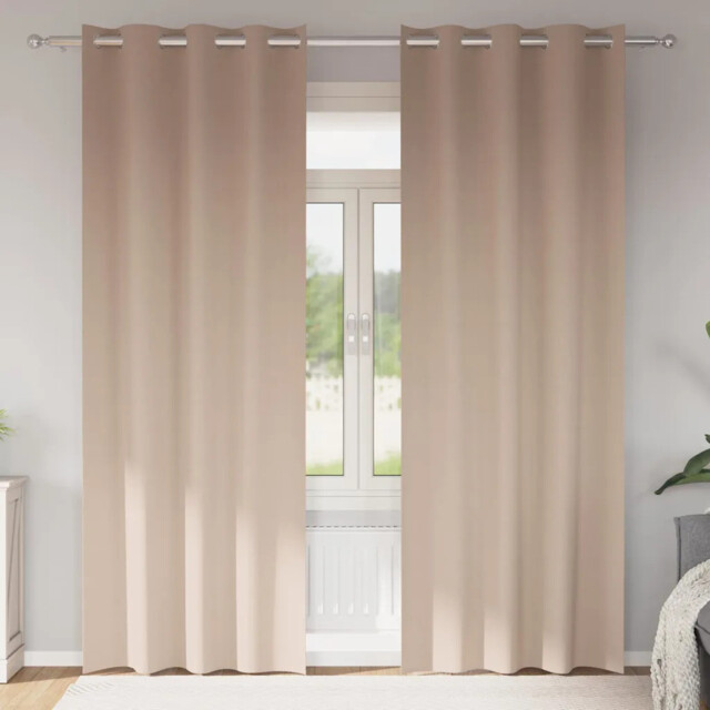 Curtains With Curtains 2 Pcs Taupe Polyester Vidaxl