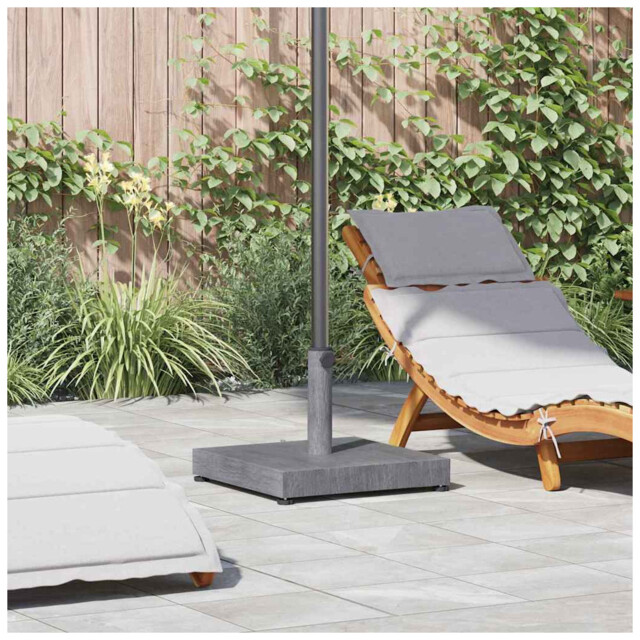 Parasol Base Dark Grey Wood Look 45 X 45 X 31.5 Cm Steel Square
