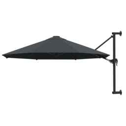 Wall-mounted Parasol With Metal Pole 300 Cm Anthracite Vidaxl