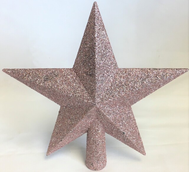 Blush Pink Christmas Tree Star Topper Rose Gold Glitter Tree