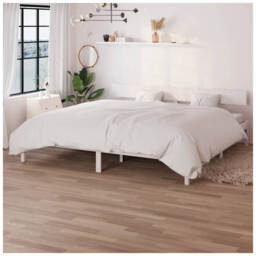 Bed Frame White Solid Pinewood 75x190cm Small Single With Headboard,