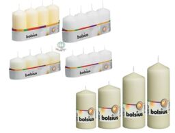 Bolsius Pillar Candles Ivory White Long Burn Time Wedding Church