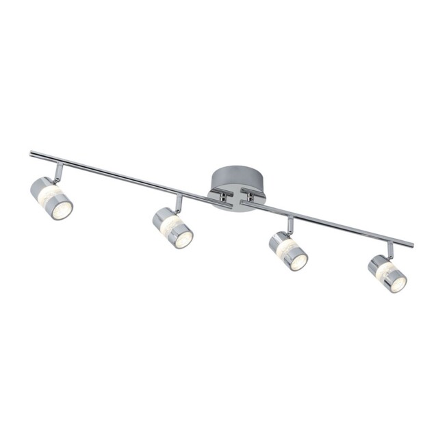 4 Lights Bathroom Chrome Finish Ceiling Fitting Spotlight With Acrylic