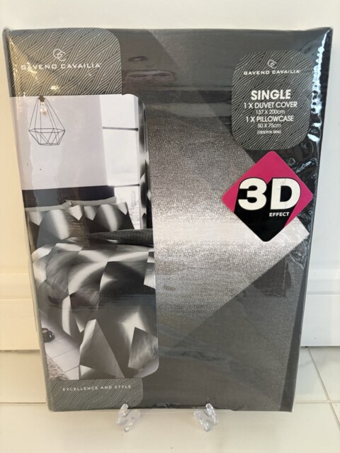 Dreamscene Shabk01 Geometric Shapes Single Duvet Cover Set - Black