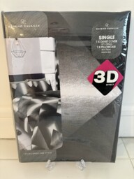 Dreamscene Shabk01 Geometric Shapes Single Duvet Cover Set - Black