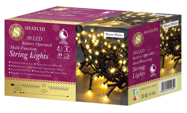 Fairy Lights Led Strings Christmas Battery Operated Outdoor Xmas Home