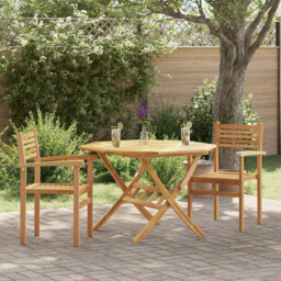 Garden Stacking Chairs 2 Pcs Brown 55.5 X 55.5 X 90 Cm Vidaxl