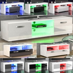Led Tv Stand Cabinet Unit Drawer Matte Gloss Entertainment Modern Rgb